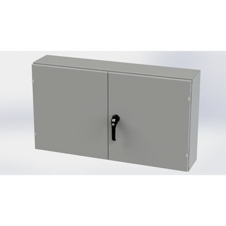 Saginaw Control & Engineering 3 Point Latch with Padlock Handle Electrical Enclosures, 24 in H, 8 in D, 42 in W, NEMA 3R, 12, 13 SCE-244208WFLP